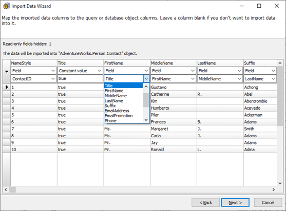 Importing data 